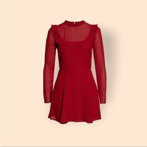 Reformation Spark in Flamenco Red Polka Dot Mini Dress Size 6